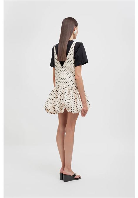 Weili Zheng balloon mini dress in cotton muslin with cream polka dots WEILI ZHENG |  | S26DC03PD03